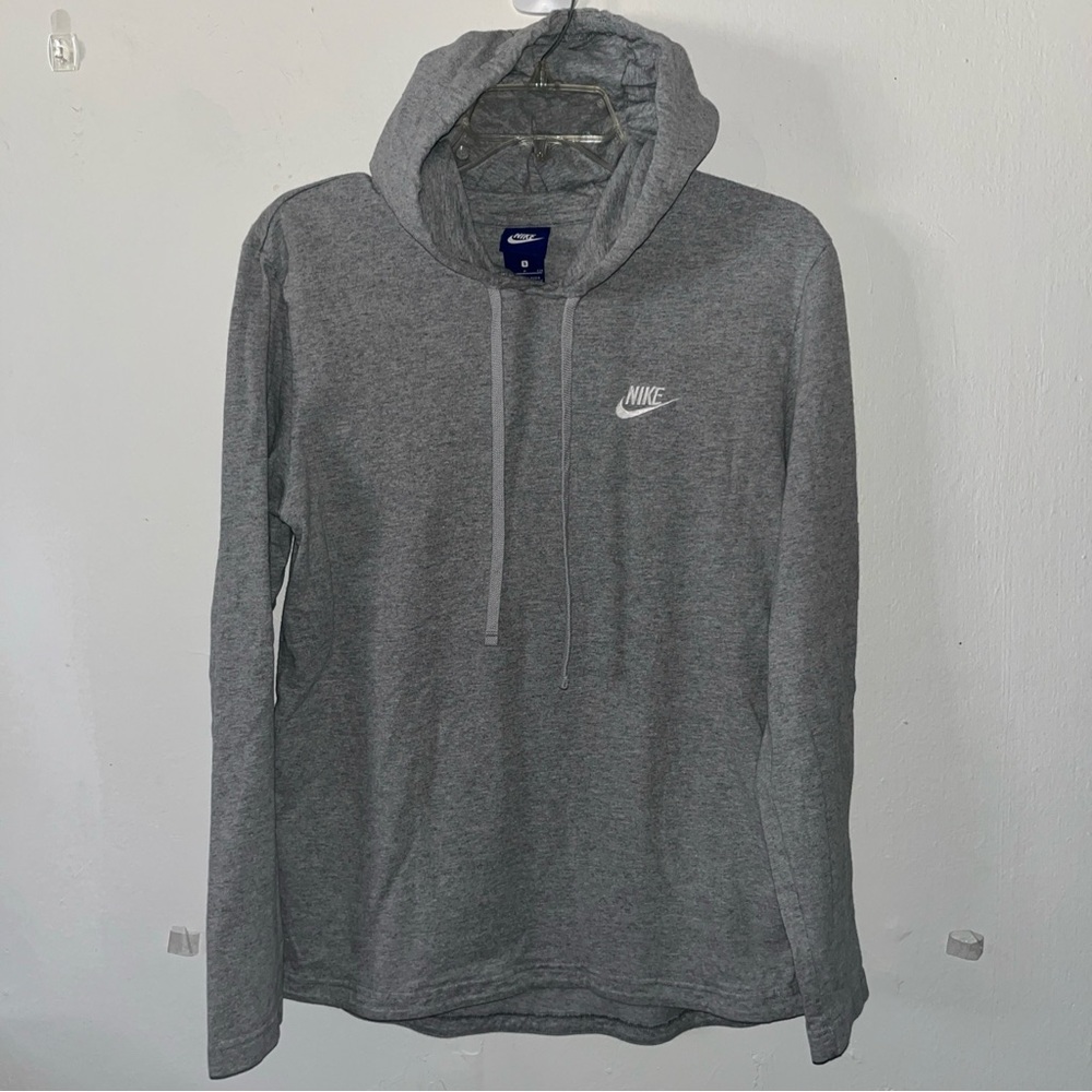 Nike Hoodie Mens Small Sweatshirt Sportswear Lightweight Pullover 807249-063 Gry